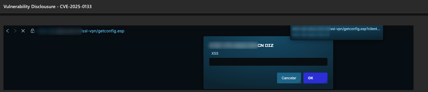 POC of Reflected XSS on one of the identified targets